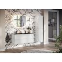 Neon Gloss White Wall Hung Vanity Unit with Grey Glass Basin 1200mm