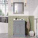Richmond Light Grey Framed Bathroom Traditional Mirror 590x664mm
