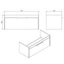 Britton Shoreditch Matt Blue Single Drawer Wall Hung Vanity Unit with Carrara White Worktop 1000mm