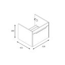 Britton Shoreditch Matt White Single Drawer Wall Hung Vanity Unit with Square Basin 550mm