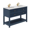 Addison Ribbed Blue 1200mm Floor Standing Vanity Unit