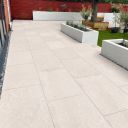 Lagos White Outdoor Matt Porcelain Tile 900x600mm roomset