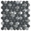 Subra Hexagon Matt Black Mix Mosaic 300x300mm