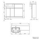 Tavistock Match Gloss Clay Right Hand Combination Vanity Basin & WC Unit 1000mm