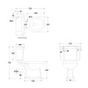 Burlington Alaska Blue Close Coupled Toilet with Soft Close Toilet Seat