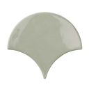 Pescara Ceramic Green Fan Tile 150x134mm