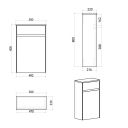 Bolero Matt White WC Unit Spec Drawing