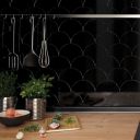 Pescara Ceramic Black Fan Tile 150x134mm