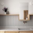 Accordion Grey Matt Ceramic Brick Tile 200x50mm