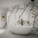 Vero Capraia Marble Waterproof Postform & Tongue Edge Shower Wall Panel 2420x1200mm