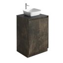 Odion 600mm Floor Standing Vanity Unit in Metallic with Black Worktop