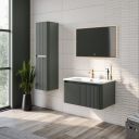 Wish Ribbed Green Wall Hung Tall Storage Cabinet