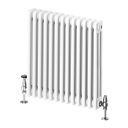 Upton White Triple Horizontal Column Radiator - 600x605mm