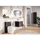 Ellis Matt Black Wall Hung Tall Bathroom Storage Unit
