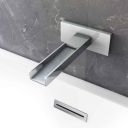 Lifestyle image of the Vade Chrome Wall Mounted Waterfall Bath Spout from another angle above