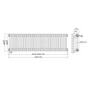 Clement Double Horizontal Column Radiator 400x1370mm Technical Drawing