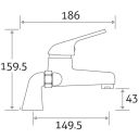 Odell Chrome Bath Filler Tap Dimension Drawing