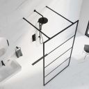 Amien Matt Black Horizontal Framed Shower Screen