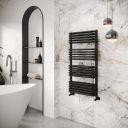 Hanley Matt Black Heated Towel Rail 1000x500mm