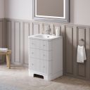 Traditional styled bathroom showcasing the Hayward White Ribbed Floor Standing Vanity Unit 600mm
