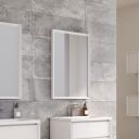 Venus Gloss White Beveled Edge Framed Bathroom Mirror 550x800mm