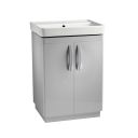 Tavistock Compass Gloss Light Grey Floor Standing Vanity Unit with Ceramic Basin 600mm