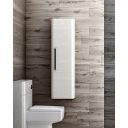 Esk White Wall Mounted Tall Storage Cabinet with Black Handle