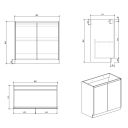 Odion Concrete Floor Standing Vanity Unit 900mm Spec Drawing
