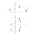 Urban Brushed Gold Wall Mounted Bath Tap - dimensions