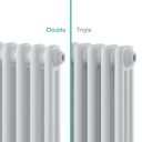 Upton White Double Vertical Traditional Column Radiator Double / Triple Columns Difference