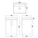 Tavistock Compass Oxford Blue Floor Standing Vanity Unit with Ceramic Basin 600mm