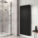 Perth Matt Black Double Vertical Flat Panel Radiator 1200x612mm