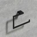 Cubic Matt Black Towel Ring