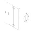 Lanka Hinged Shower Door 1500mm Spec Drawing