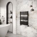 Hanley Matt Black Heated Towel Rail 736x500mm