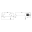 Moray Satin Bronze single lever bath mixer tap featuring a textured knurled detailing - Dimensions