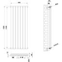 Perth White Double Vertical Flat Panel Radiator 1200x476mm