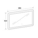 Stonehouse Framed Illuminated LED Mirror 980x650mm Spec Dimension Drawing