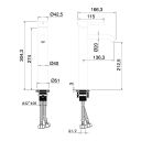 Elora Tall Basin Mixer Tap Spec Drawing