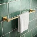 Quad Brushed Gold Towel Rail