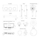 Aqualisa S3 Brushed Gold Smart Digital Shower Dual Outlet (Slide Rail Kit with Fixed Wall Head) HP/Combi dimensions
