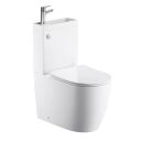 Joane Close Coupled Rimless 2-in-1 Combination Toilet & Basin with Bronze Push Button