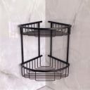 Black Double Corner Shower Basket