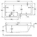 Carron Quantum Right Handed Carronite Shower Bath 1700x700mm
