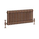 Clement Antique Copper Double Horizontal Column Radiator - 300x785mm