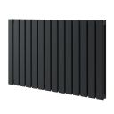 Perth Matt Black Double Vertical Flat Panel Radiator 600x952mm