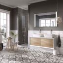 Devlin White & Oak Wall Hung Vanity Unit 1200mm