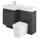 Summers Titanium Grey Left Hand Combination Vanity Basin and WC Unit 1200mm