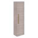Esk Stone Grey Wall Mounted Tall Storage Cabinet with Gold Handle