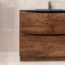 Erin Rosewood Floor Standing Vanity Unit with Grey Glass Basin 900mm